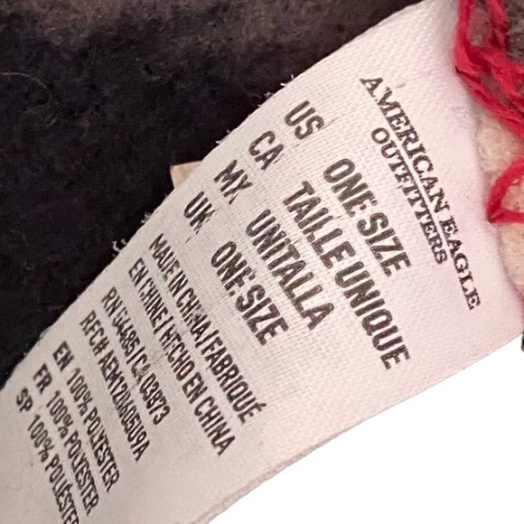 American Eagle Outfitters Logo Black & White Eagles Fleece Throw Blanket - Picture 4 of 5